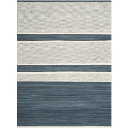 Safavieh Kilim Hand Woven Flat Weave Medium Rectangle Rug- Blue - Ivory- 5 X 8 Ft. KLM952A-5